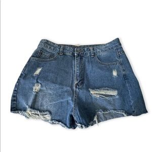High Cut Denim Shorts